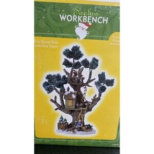 Vintage Santa's Workbench 2002 Tree House Lookout Christmas Village Decor Resin